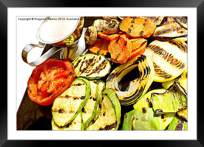 Grilled vegetables Framed Mounted Print by Dragomir Nikolov