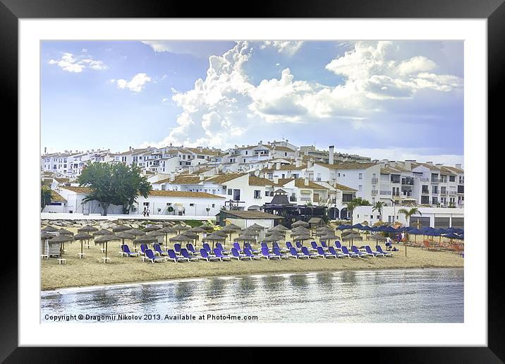 Summer holiday with sandy beach in Marbella Framed Mounted Print by Dragomir Nikolov