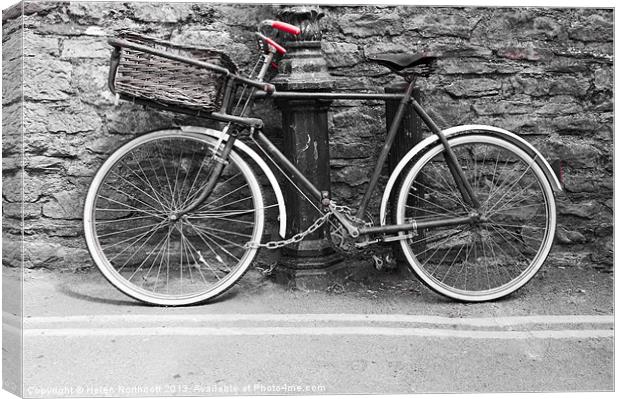 Old Bicycle Canvas Print by Helen Northcott