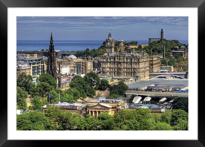 The East End of Edinburgh from the Castle Framed Mounted Print by Tom Gomez