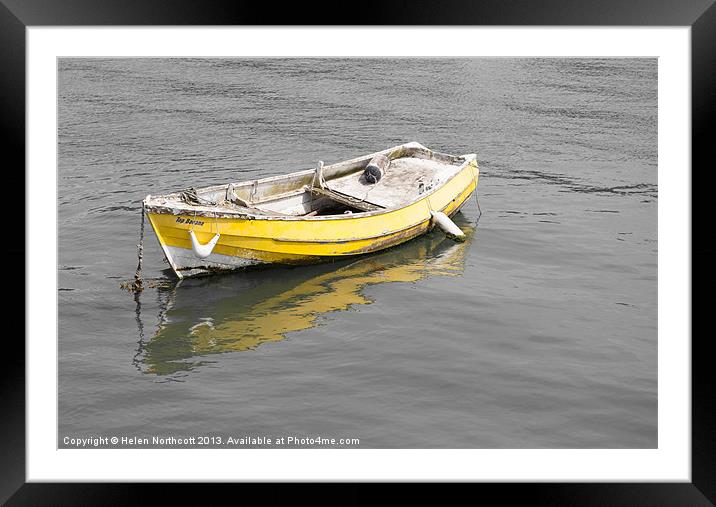 Yellow Boat Framed Mounted Print by Helen Northcott