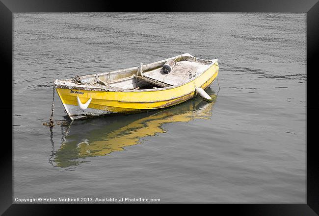 Yellow Boat Framed Print by Helen Northcott