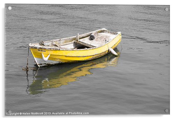 Yellow Boat Acrylic by Helen Northcott