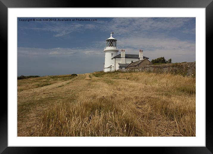 Caldey Island Lighthouse Framed Mounted Print by nick hirst