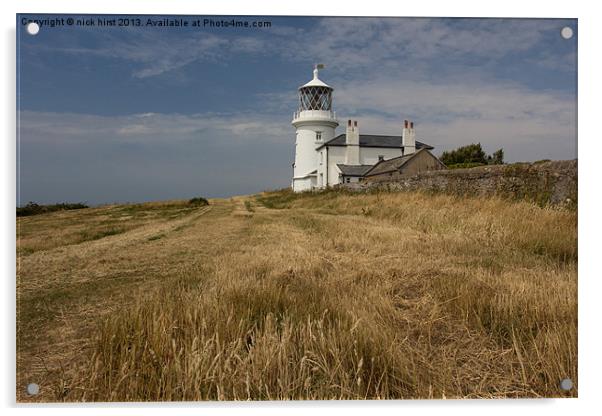 Caldey Island Lighthouse Acrylic by nick hirst