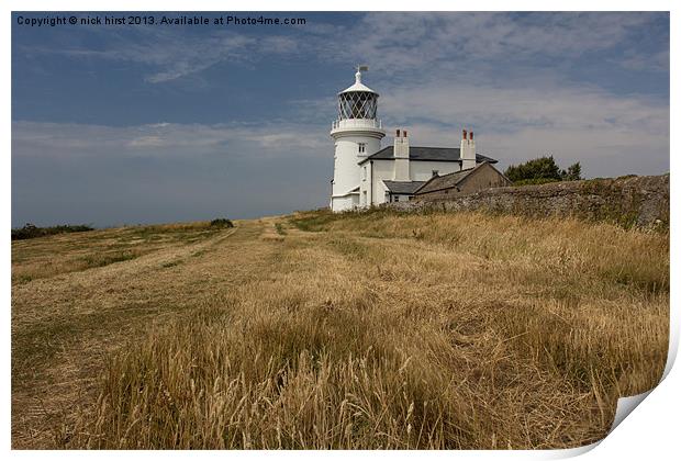 Caldey Island Lighthouse Print by nick hirst