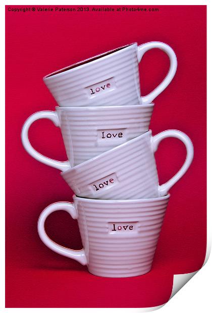 Love Mugs Print by Valerie Paterson