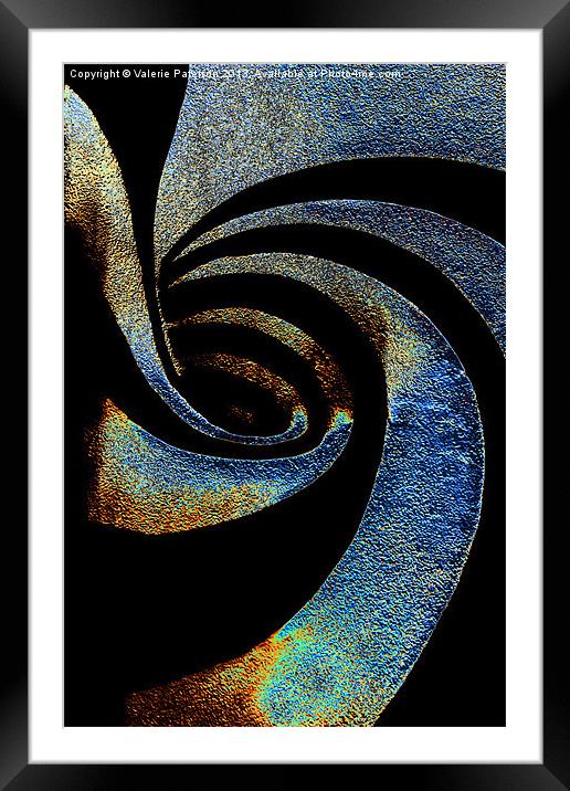 Spiral Abstract Framed Mounted Print by Valerie Paterson