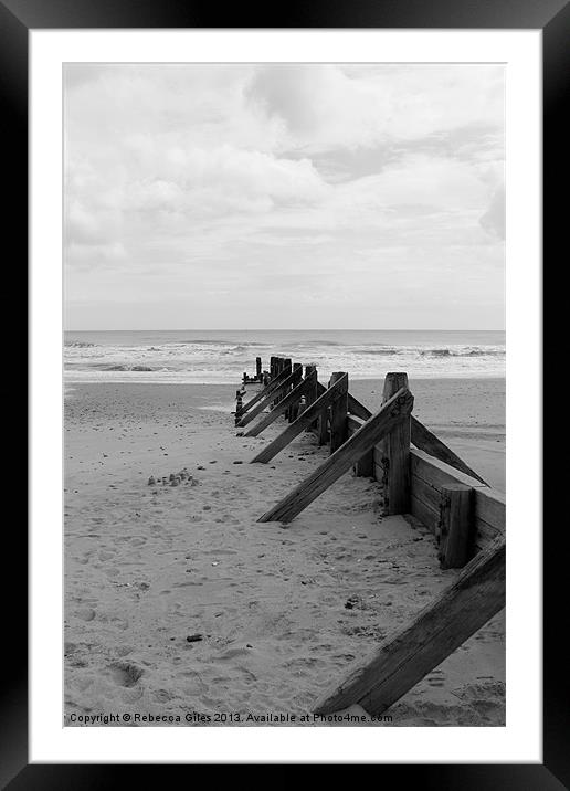 Mundesley beach Framed Mounted Print by Rebecca Giles