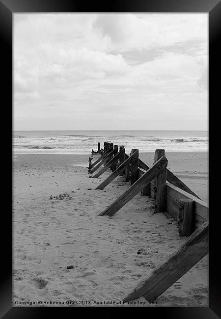 Mundesley beach Framed Print by Rebecca Giles