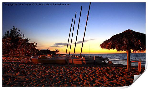 Sunset on Varadero Beach Cuba Print by John Cuyler