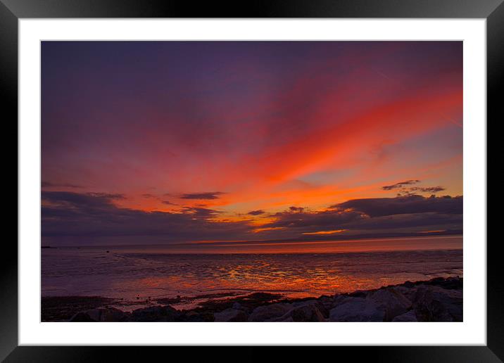 Sundown On Morecambe Bay Framed Mounted Print by Sandi-Cockayne ADPS