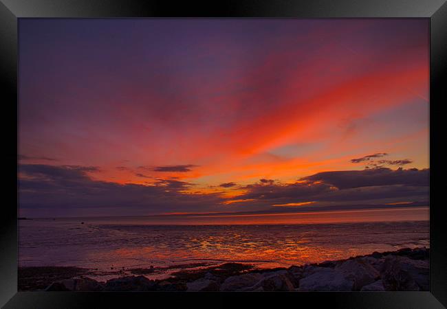 Sundown On Morecambe Bay Framed Print by Sandi-Cockayne ADPS