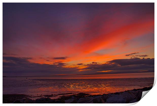 Sundown On Morecambe Bay Print by Sandi-Cockayne ADPS