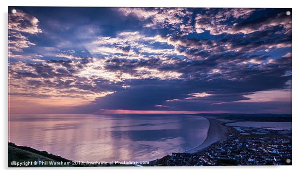 Chesil Beach Acrylic by Phil Wareham