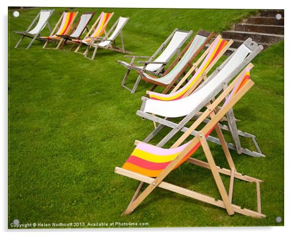 Deck Chairs Acrylic by Helen Northcott