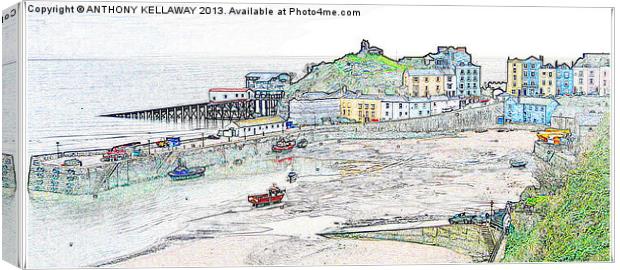 Tenby Harbour Wales Canvas Print by Anthony Kellaway
