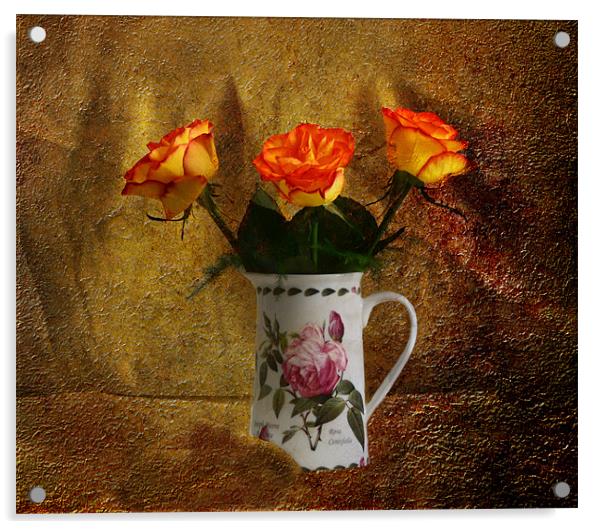 Roses Acrylic by Fine art by Rina