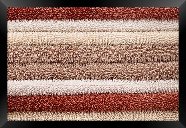 Bathroom Towels Neutral Colours Framed Print by Natalie Kinnear