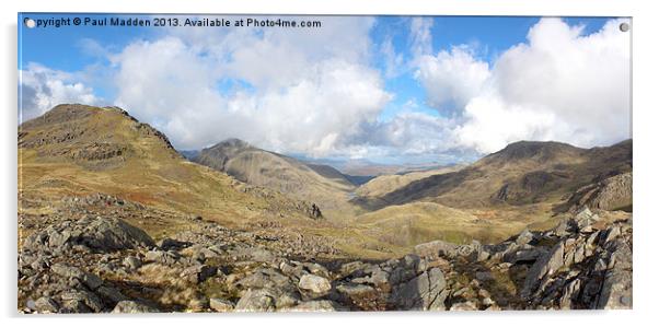 Scafell Pike Cumbria Panorama Acrylic by Paul Madden