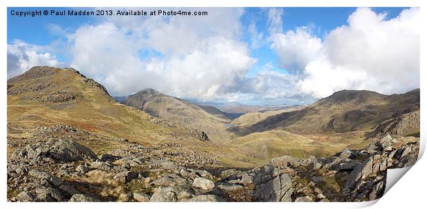 Scafell Pike Cumbria Panorama Print by Paul Madden