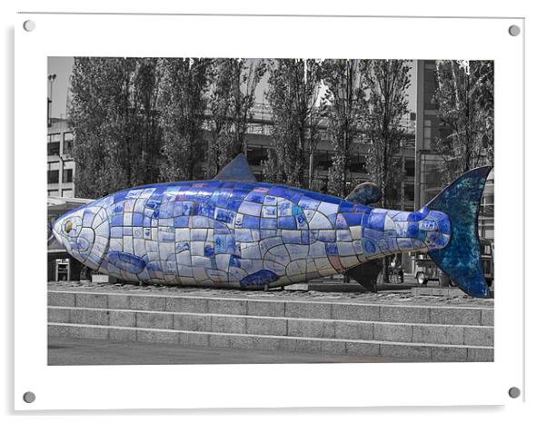 blue fish in belfast Acrylic by william sharpe