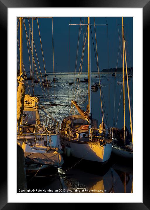 Topsham boats Framed Mounted Print by Pete Hemington