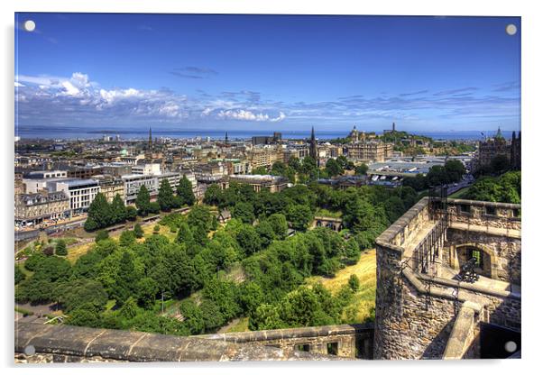 Edinburgh from the Castle Acrylic by Tom Gomez