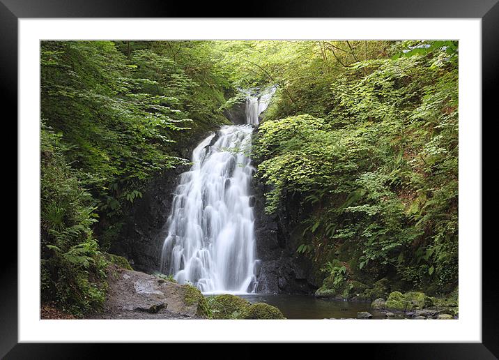 gleno waterfall, northern ireland Framed Mounted Print by william sharpe