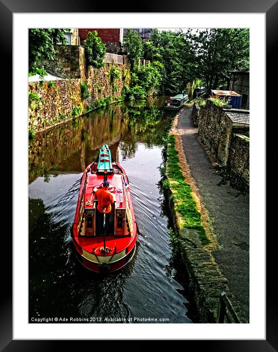 On the Skipton Canal Framed Mounted Print by Ade Robbins