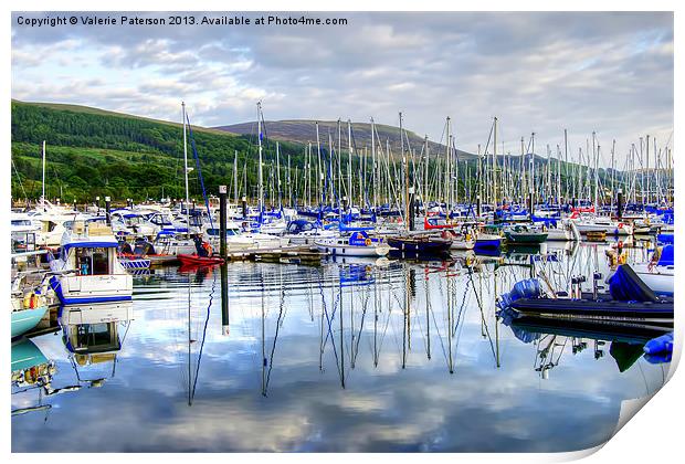 Largs Yacht Haven Print by Valerie Paterson