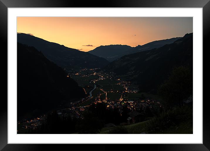 Mayrhofen Sunset Framed Mounted Print by Roger Green