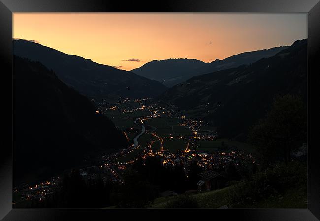 Mayrhofen Sunset Framed Print by Roger Green