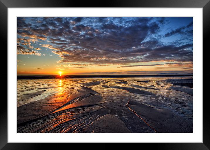 Sunset on Cleveleys Beach Framed Mounted Print by Gary Kenyon