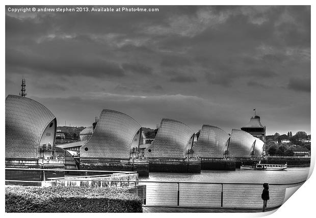 Thames Barrier London Print by Andrew Stephen