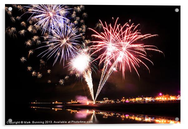 Great Yarmouth fireworks Acrylic by Mark Bunning