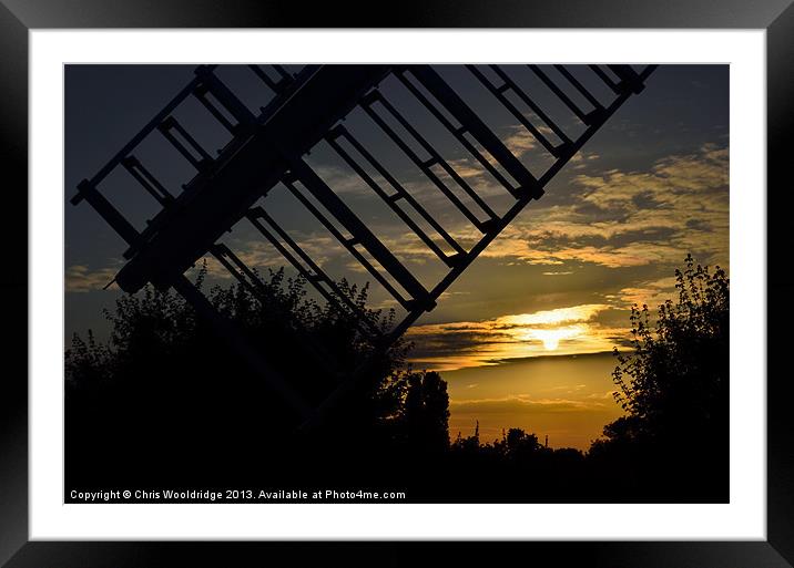 Chillenden Mill Sunset Framed Mounted Print by Chris Wooldridge
