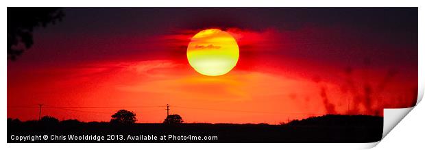 Beautiful Red Sunset Print by Chris Wooldridge