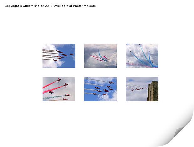 six images, red arrows Print by william sharpe