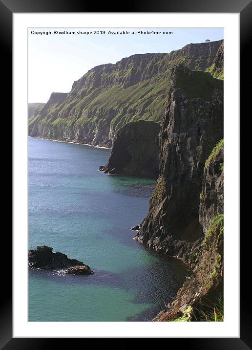 cliffs at carrick - a - rede Framed Mounted Print by william sharpe