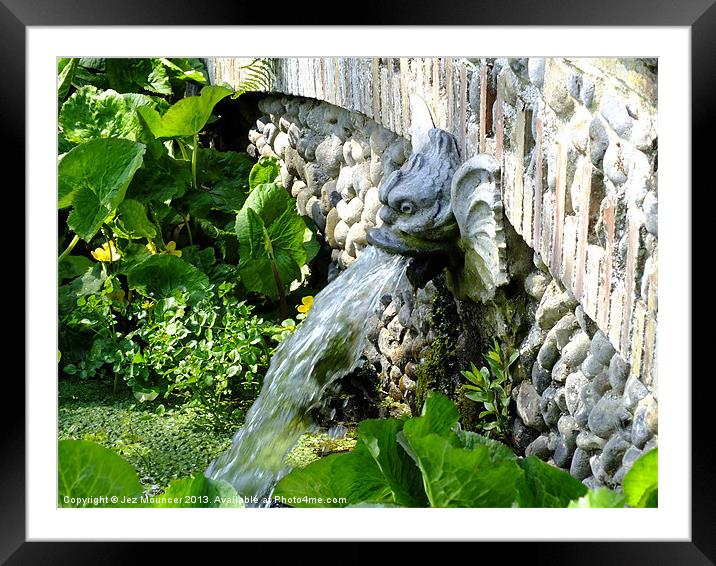 Fish Fountain Framed Mounted Print by Jez Mouncer