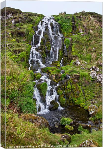 Brides Veil Waterfall Canvas Print by David Pringle