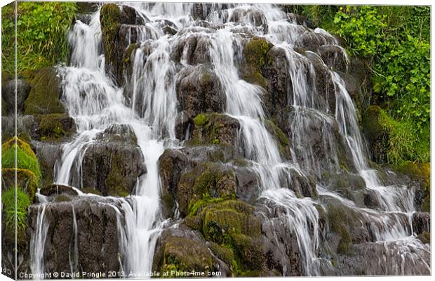 Brides Veil Waterfall Canvas Print by David Pringle