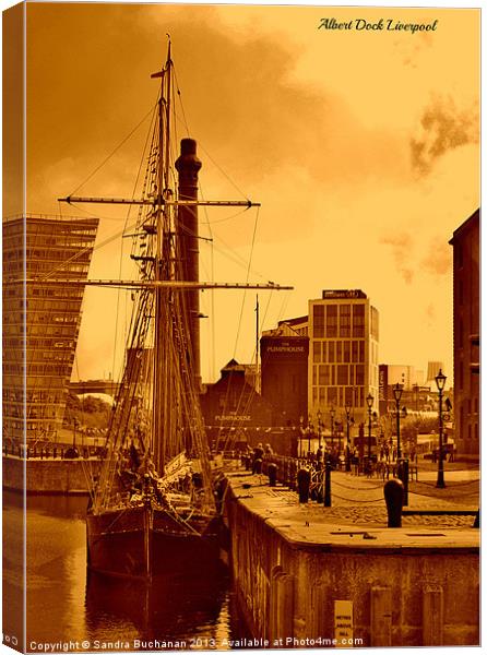 Tall Ship At The Albert Dock Canvas Print by Sandra Buchanan