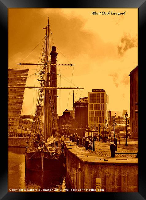 Tall Ship At The Albert Dock Framed Print by Sandra Buchanan