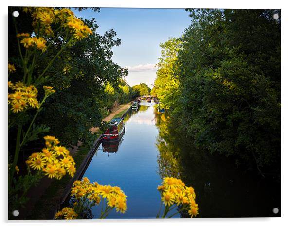 Kennet and Avon Canal, Kintbury, Berkshire, Englan Acrylic by Mark Llewellyn