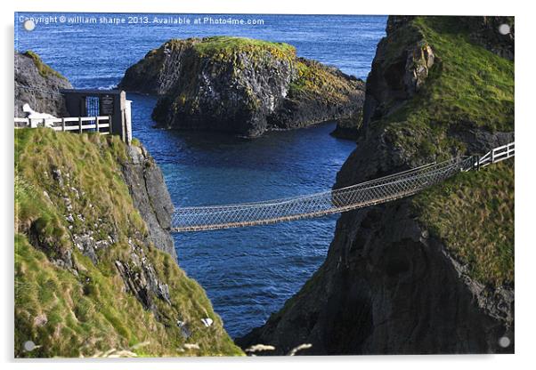 carrick  a  rede  rope bridge Acrylic by william sharpe