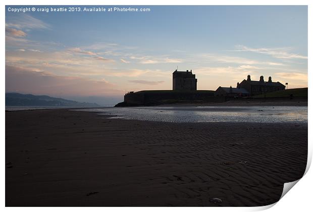 Broughty Castle, Dundee at Sunset Print by craig beattie