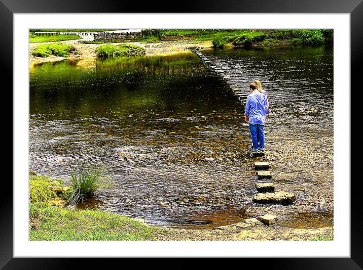 Stepping Stones Framed Mounted Print by Trevor Kersley RIP