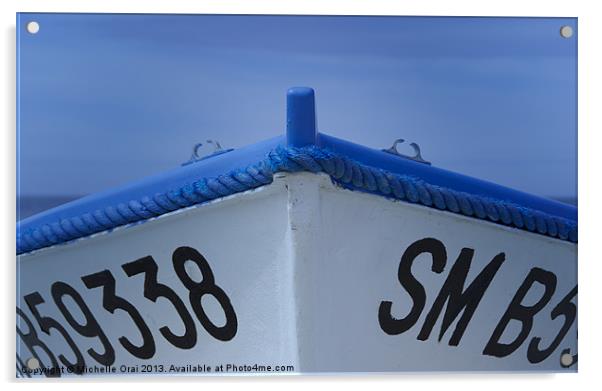 Blue Boat Acrylic by Michelle Orai